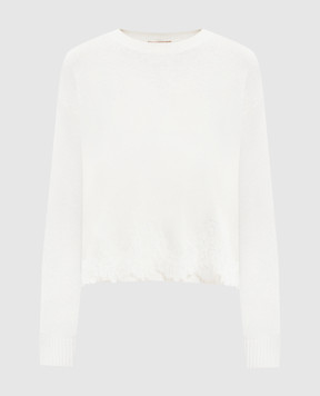 Twinset White angora wool jumper with lace 252TT3381