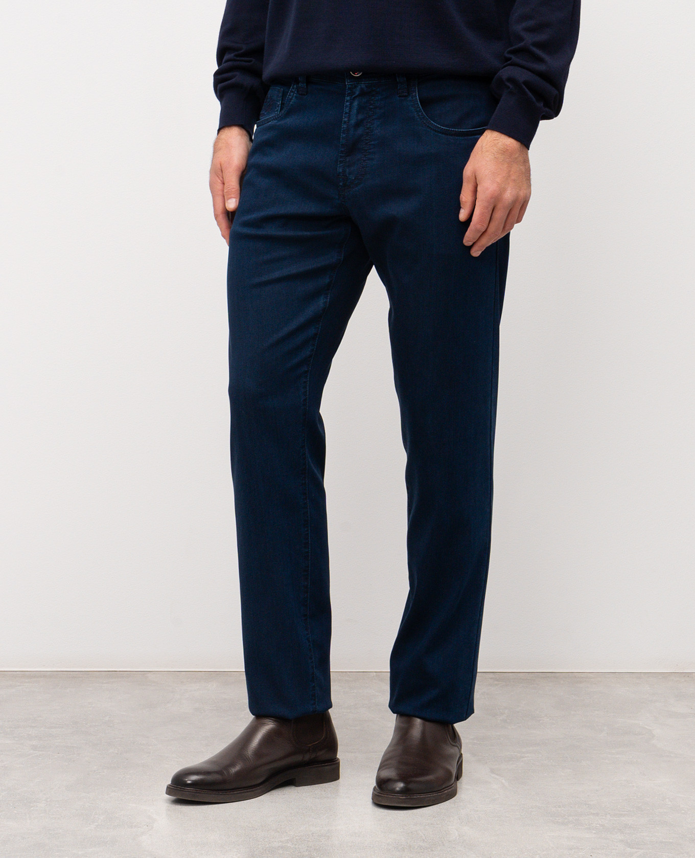 Blue Costantino jeans with embroidered emblem Scissor Scriptor 3