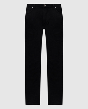 Enrico Mandelli Black jeans with logo patch MMJM015868