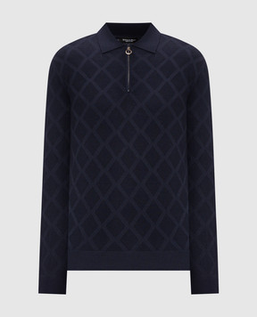 Stefano Ricci Navy blue wool polo shirt KE06019P30E26405