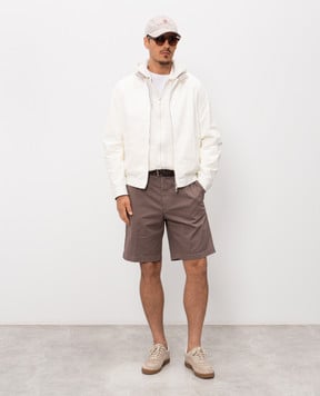 Brunello Cucinelli White sports jacket with embroidered emblem M29200416G