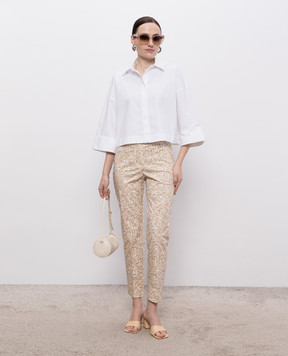 Peserico Beige printed pants P0495304749