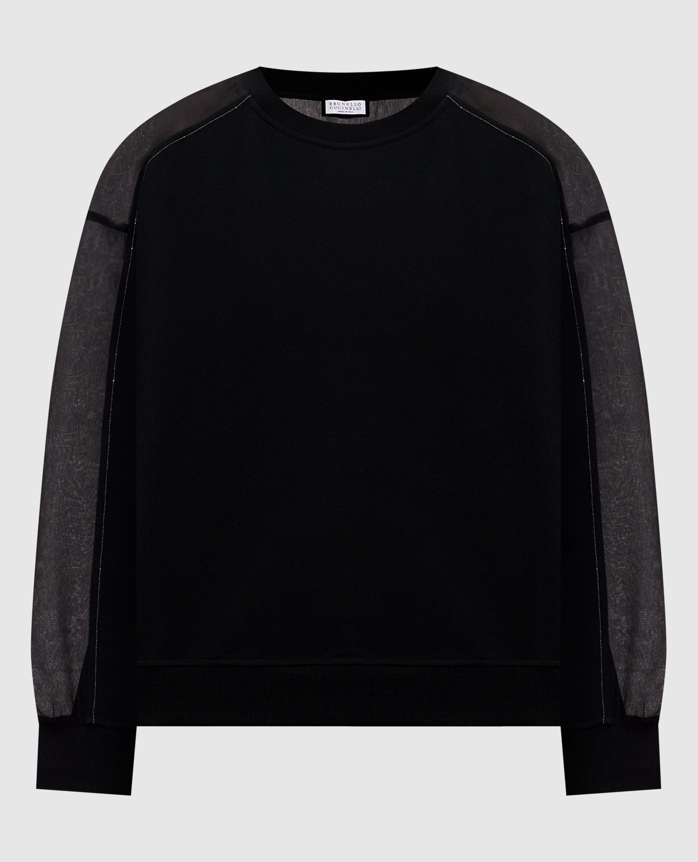 Black sweatshirt with monil chain