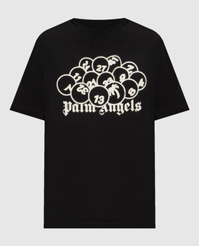 Palm Angels Black T-shirt with Pool brand print PAMAA001JR015