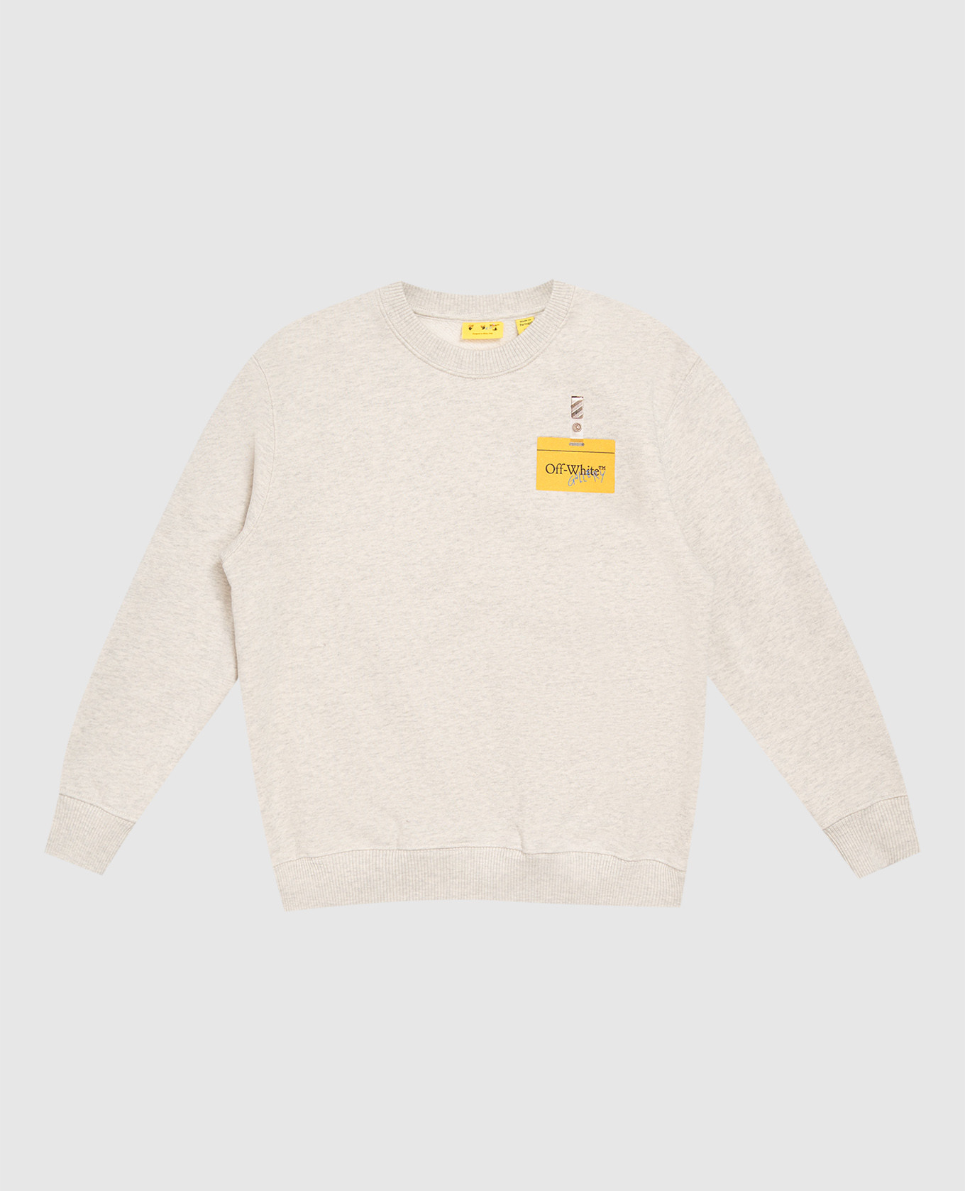 Children's beige melange sweatshirt with logo print