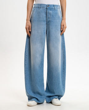 Dondup Blue Alek jeans with patch DP854DF0266DMC6