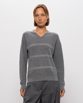 Peserico Gray pullover with lurex S99513F12L9095