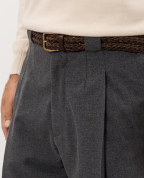 Brunello Cucinelli Brown leather braided belt MAUUC344