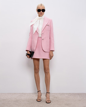 Versace Pink checked wool jacket 10226451A10444