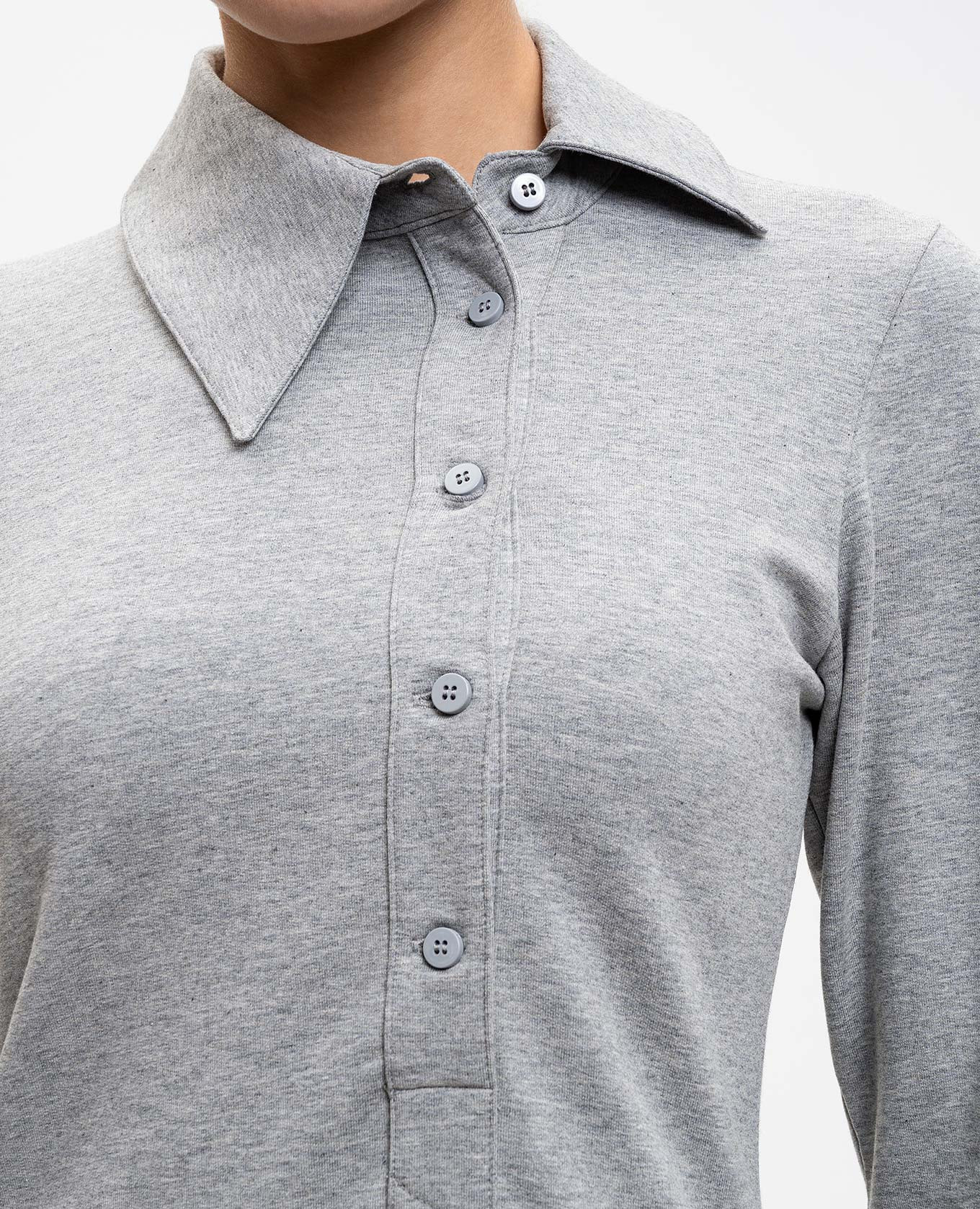 

Grey melange polo with logo The Attico