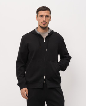 Brunello Cucinelli Black sports jacket with hood MM8319069G