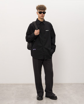 Off-White Archi Geography Arrow Black Shirt 44MGE055F26F001