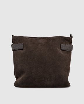 Brunello Cucinelli Brown suede bag Essence MBDLD2743