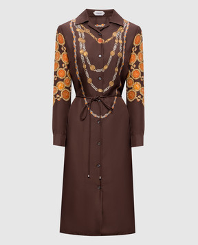 Versace Brown printed silk dress 10246591A17952