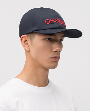 Off-White Blue cap with logo OMLA04AF25FAB001