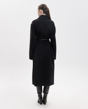 Max Mara Sportmax ZANNATA black wool coat with a smell SPXZANNATA