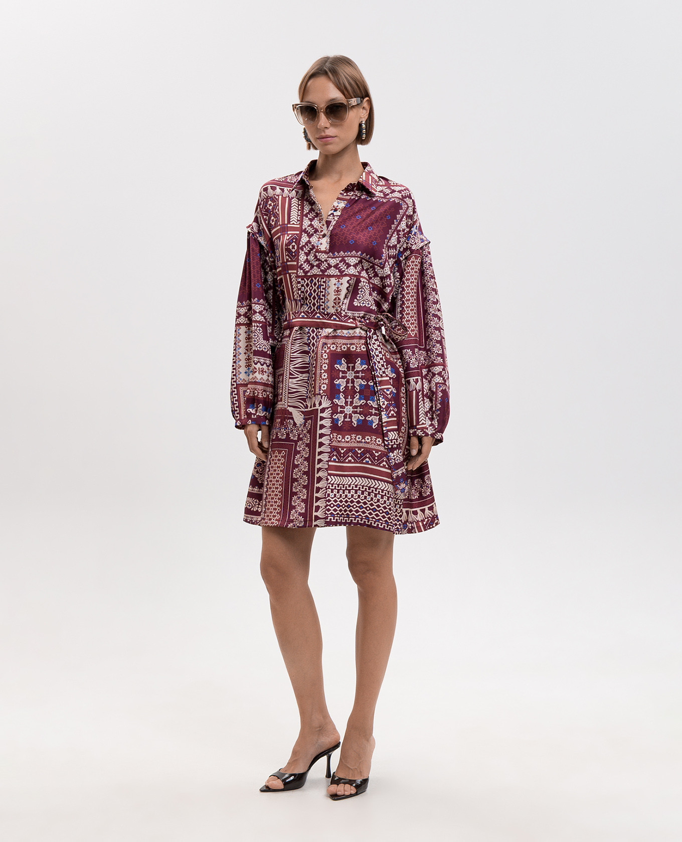 Uma burgundy silk dress Momoni 2