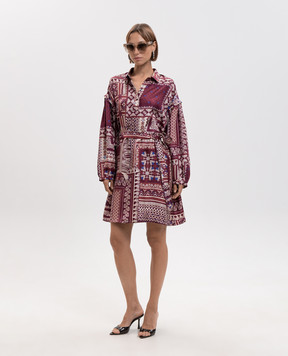 Momoni Uma burgundy silk dress MODR06101MO