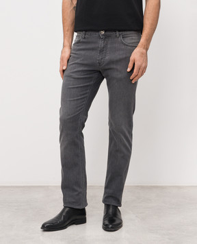 Stefano Ricci Grey jeans with embroidered logo MST61B3130T00829