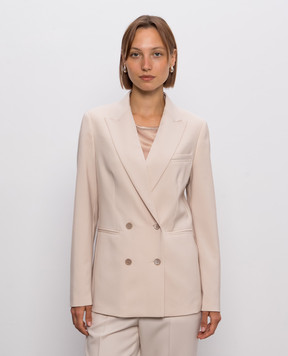 Peserico Beige double-breasted wool jacket A0169902008