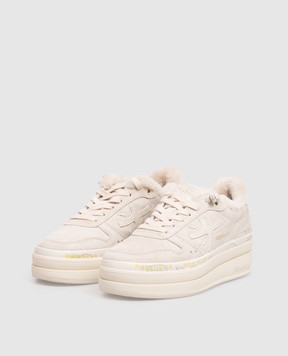 Premiata Micol grey suede sneakers with crocodile embossed pattern MICOL8700M