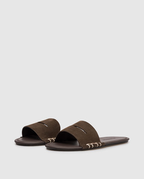 JW Anderson Brown suede flip-flops FL0009LA0364