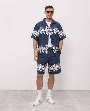 Iceberg Blue linen shorts D0803635
