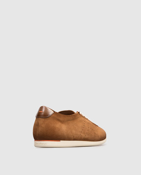 Santoni Brown suede sneakers with perforations WBYR61449TIRTTNY
