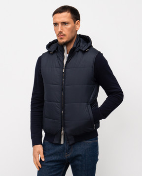 Doriani Cashmere Blue quilted vest A427CAP323