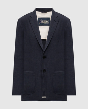 Herno Blue jacket with linen GA000215U17155S