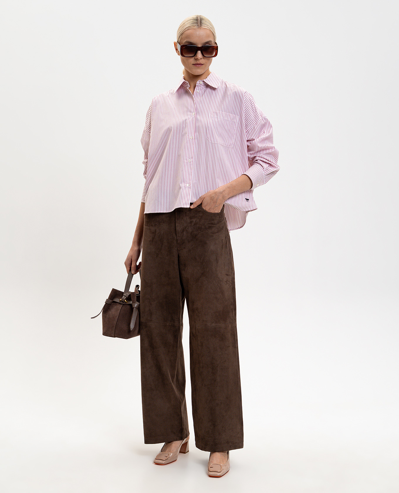 

Brown suede pants FULMINE Max Mara