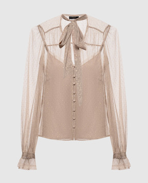 Twinset Beige blouse with lurex 262TT2153