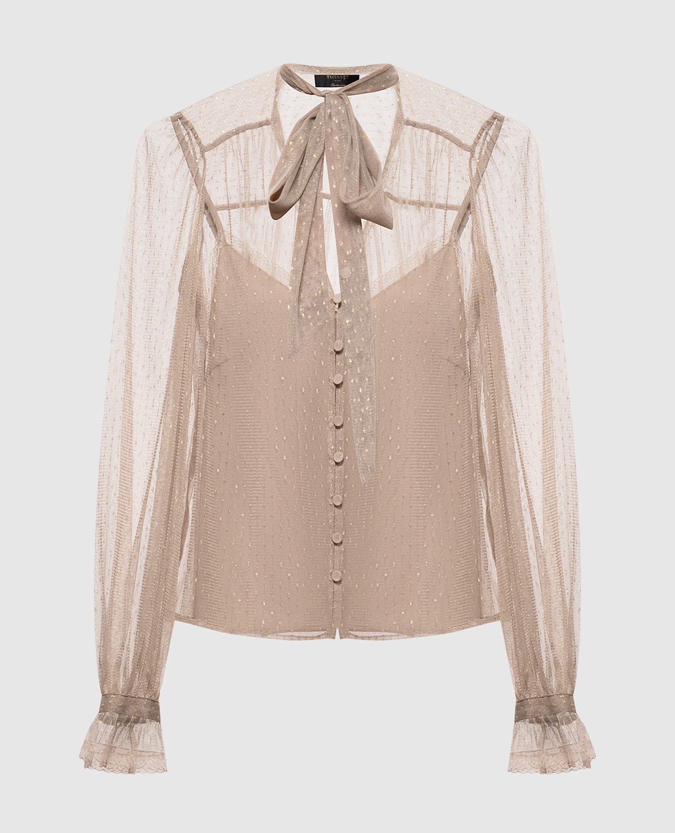 Beige blouse with lurex