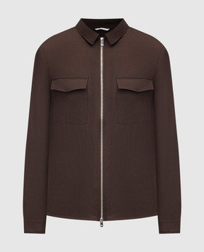 Marco Pescarolo Brown wool and silk shirt URUS5314