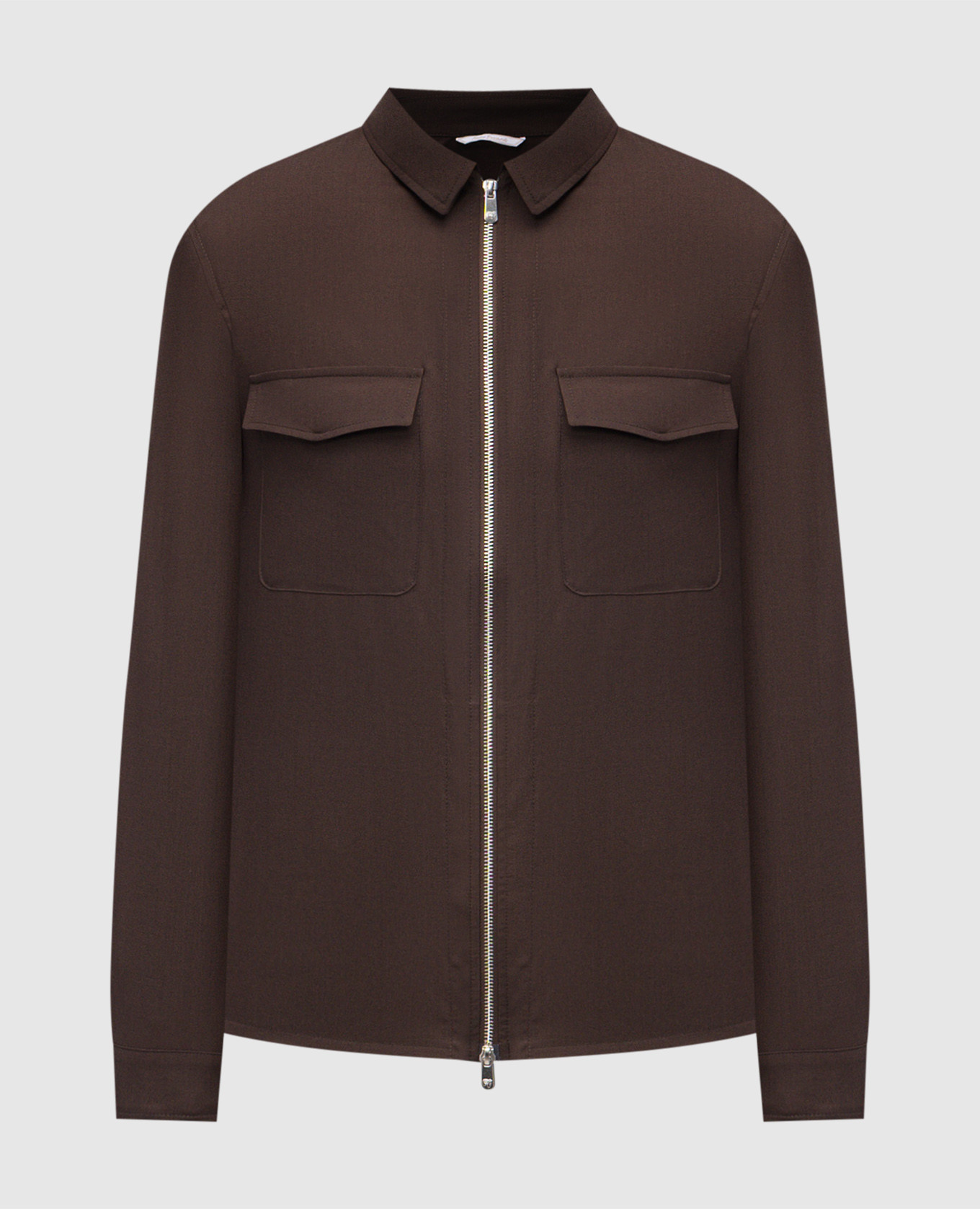 Brown wool and silk shirt
