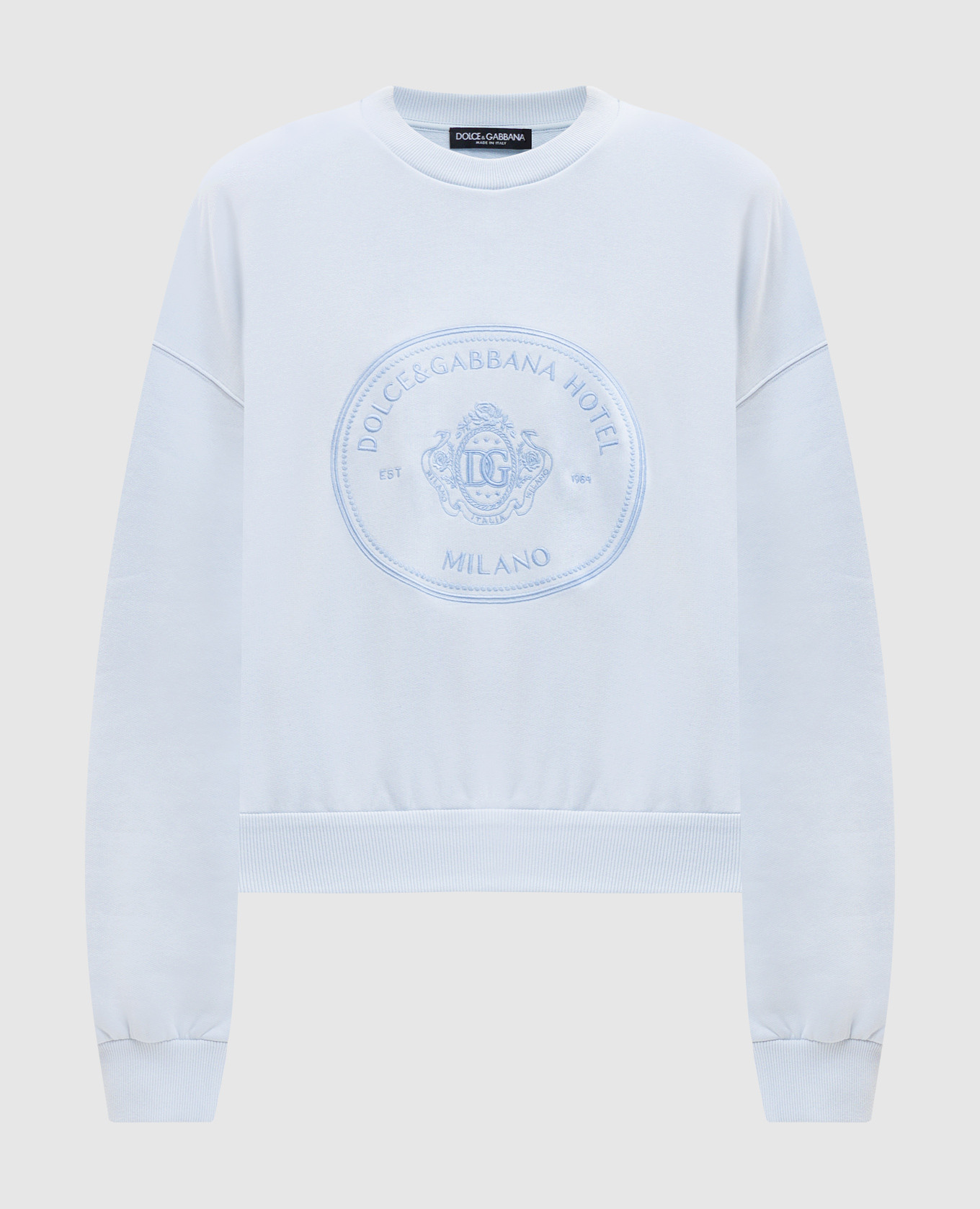 Blue sweatshirt with embroidery