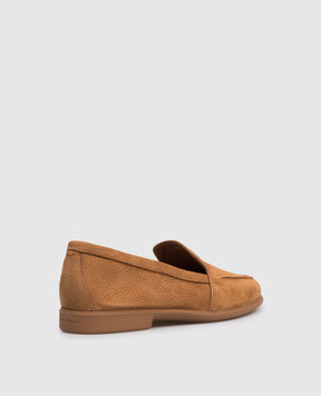 Santoni Brown nubuck loafers WULB72051GC2SPRX