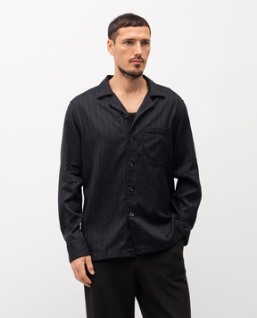 Tom Ford Black shirt with patterned silk HXH011FMC292