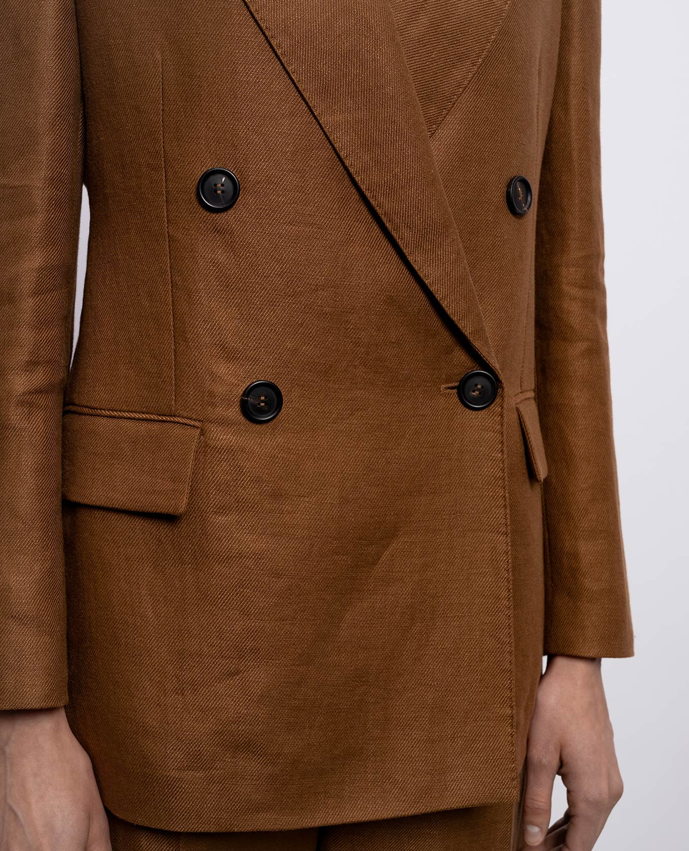 

Brown linen jacket with chain Brunello Cucinelli