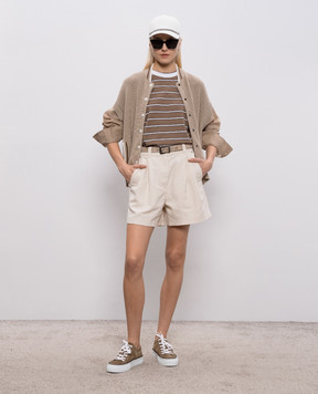 Brunello Cucinelli Beige double-layer cardigan M19759406