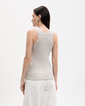Loulou de Saison LIMBA gray T-shirt with embroidered emblem LIMBALDS