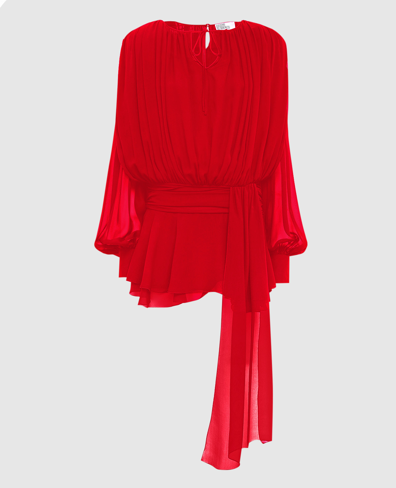 Red silk mini dress