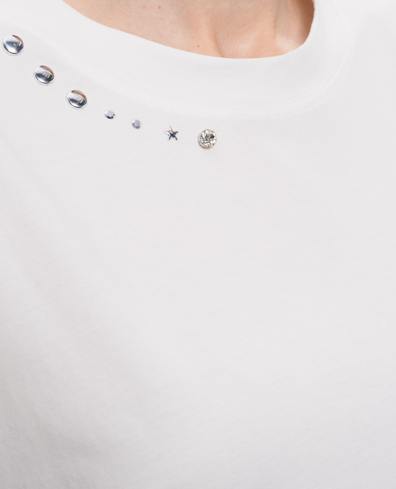White T-shirt with applique Twinset 5