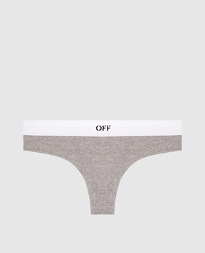 Off-White Gray bikini with logo pattern OWUC002F25JER002