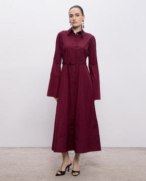Gabriela Hearst Carmina burgundy shirt dress 2264138T119