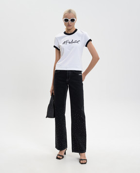 Off-White Black Susy jeans with Swarovski crystals 2YA069S26DEN004