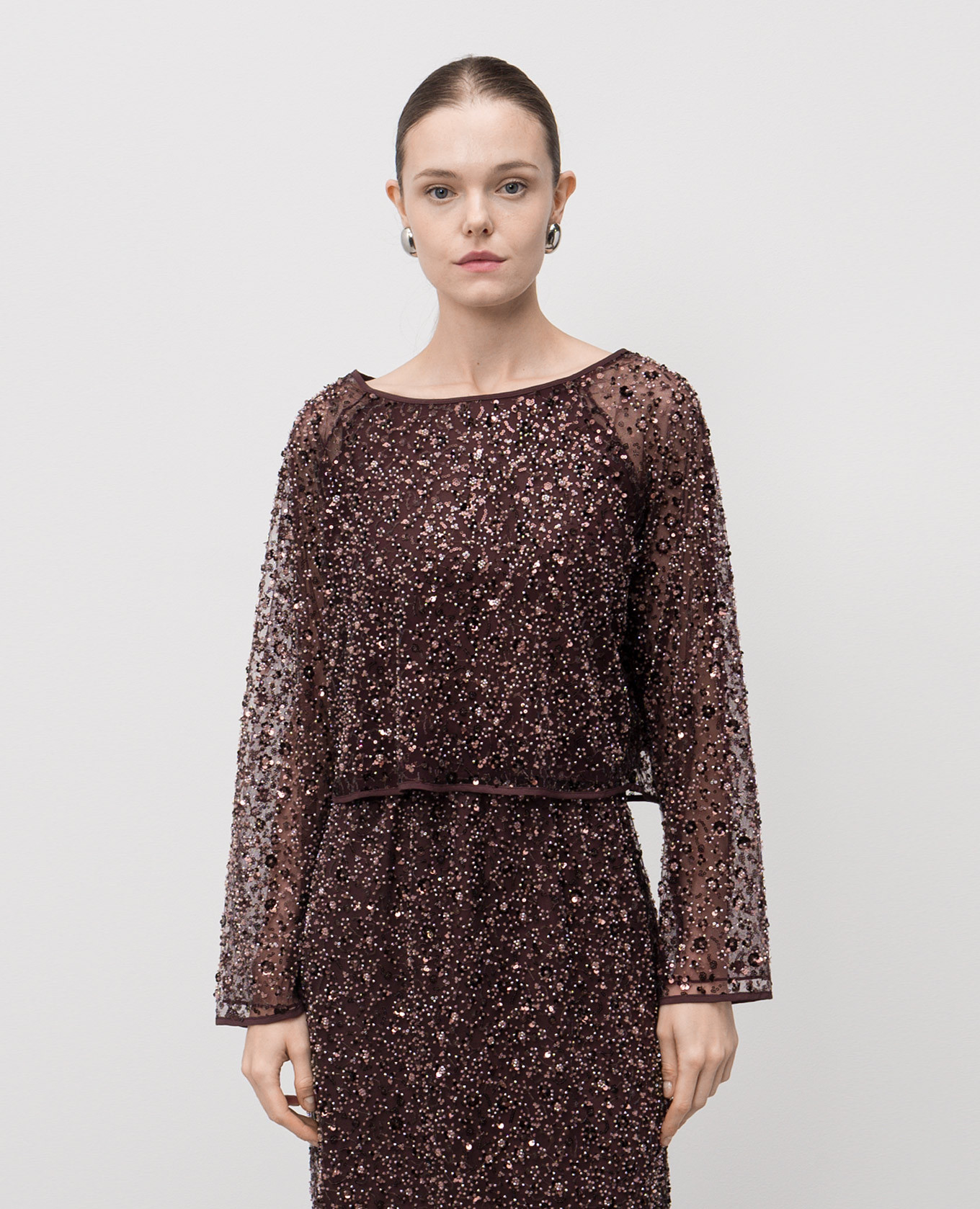 

Burgundy blouse with sequins Twinset