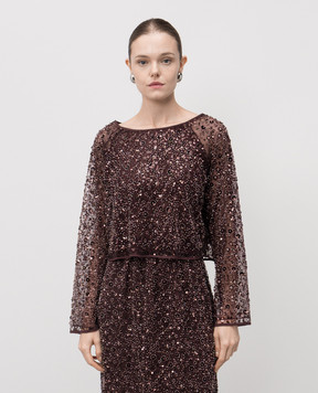 Twinset Burgundy blouse with sequins 252AP2272