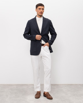 Herno Blue jacket with linen GA000215U17155S