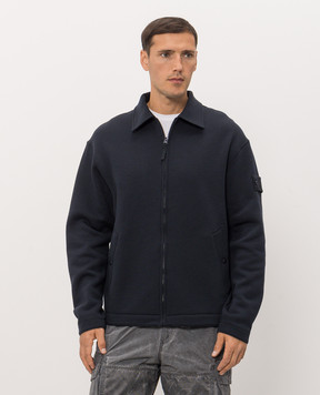 Stone Island Blue cardigan with wool L2S156100014S0F15
